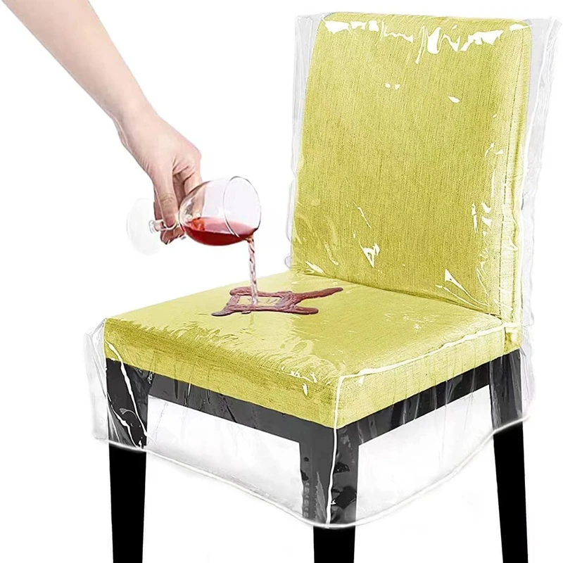 Transparent Plastic Chair Cover, Protective Cover, Waterproof, Dining Chair Slipcover, Anti Scratch, EVA, 1 Pc, 2 Pcs, 4Pcs