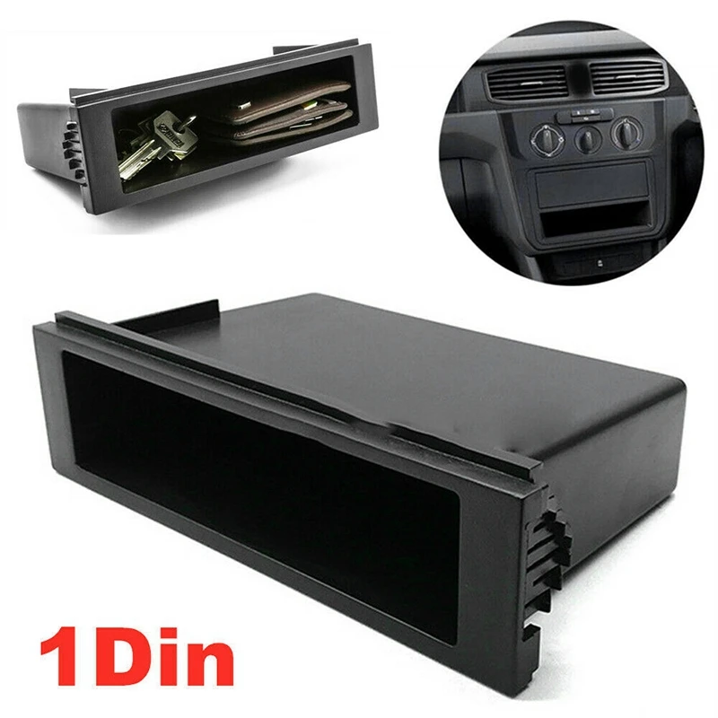 Portavasos Universal para salpicadero de coche, caja de almacenamiento de plástico para Radio Estéreo, doble 1 Din