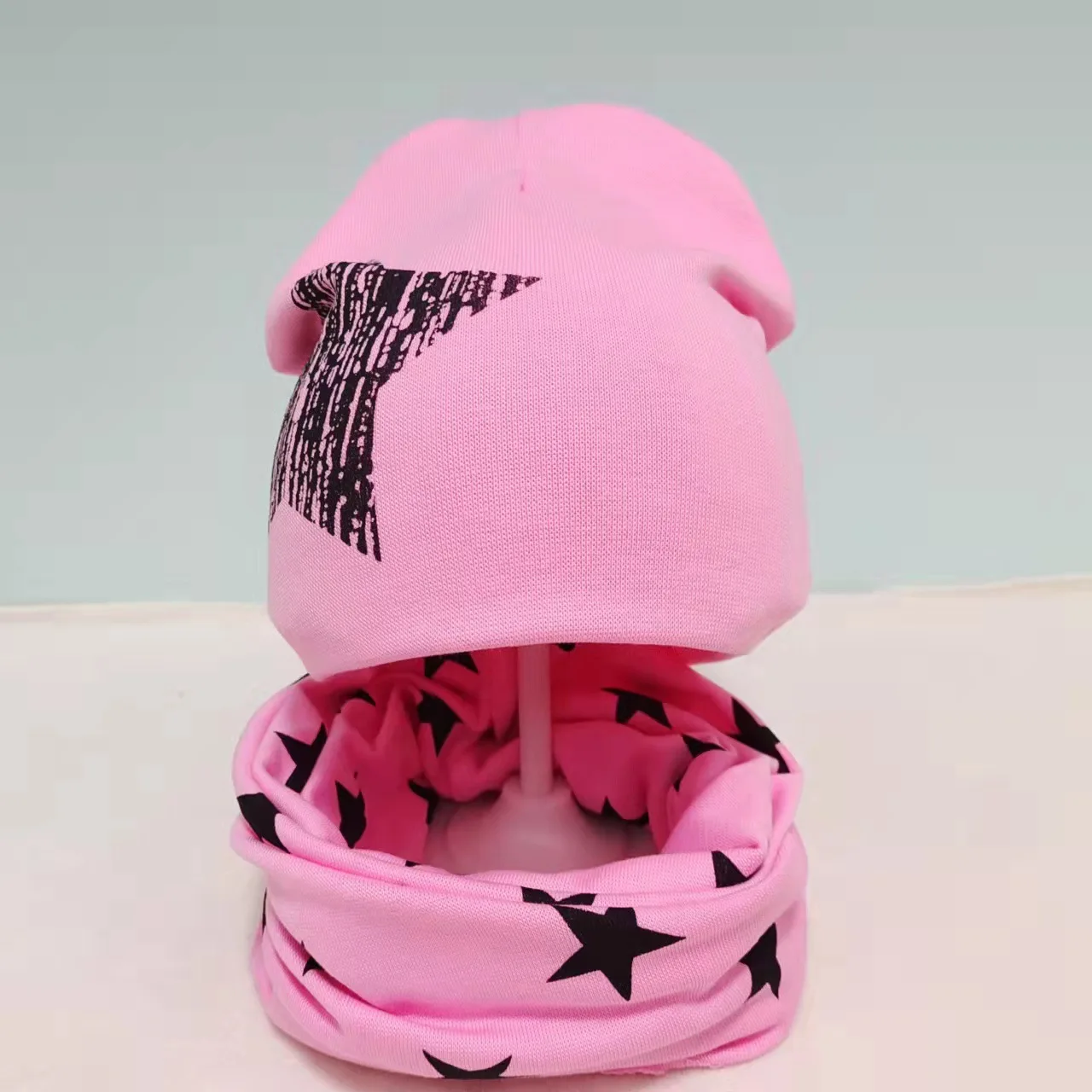 Fashion Girls Boys Hat Scarf Set Solid Beanies Hat for Kids Baby Girls Boys Autumn Winter Caps Warm Soft Candy Children Cap