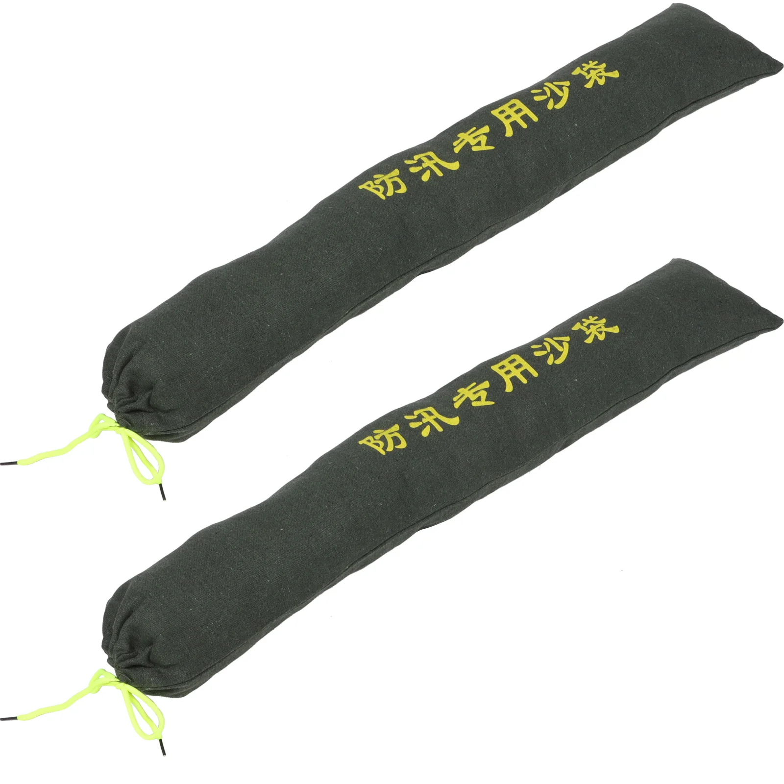 2Pcs Long Servicing Life Sandbags for Flooding Canvas Material Easy Operation Drawstring Design Flood Barriers