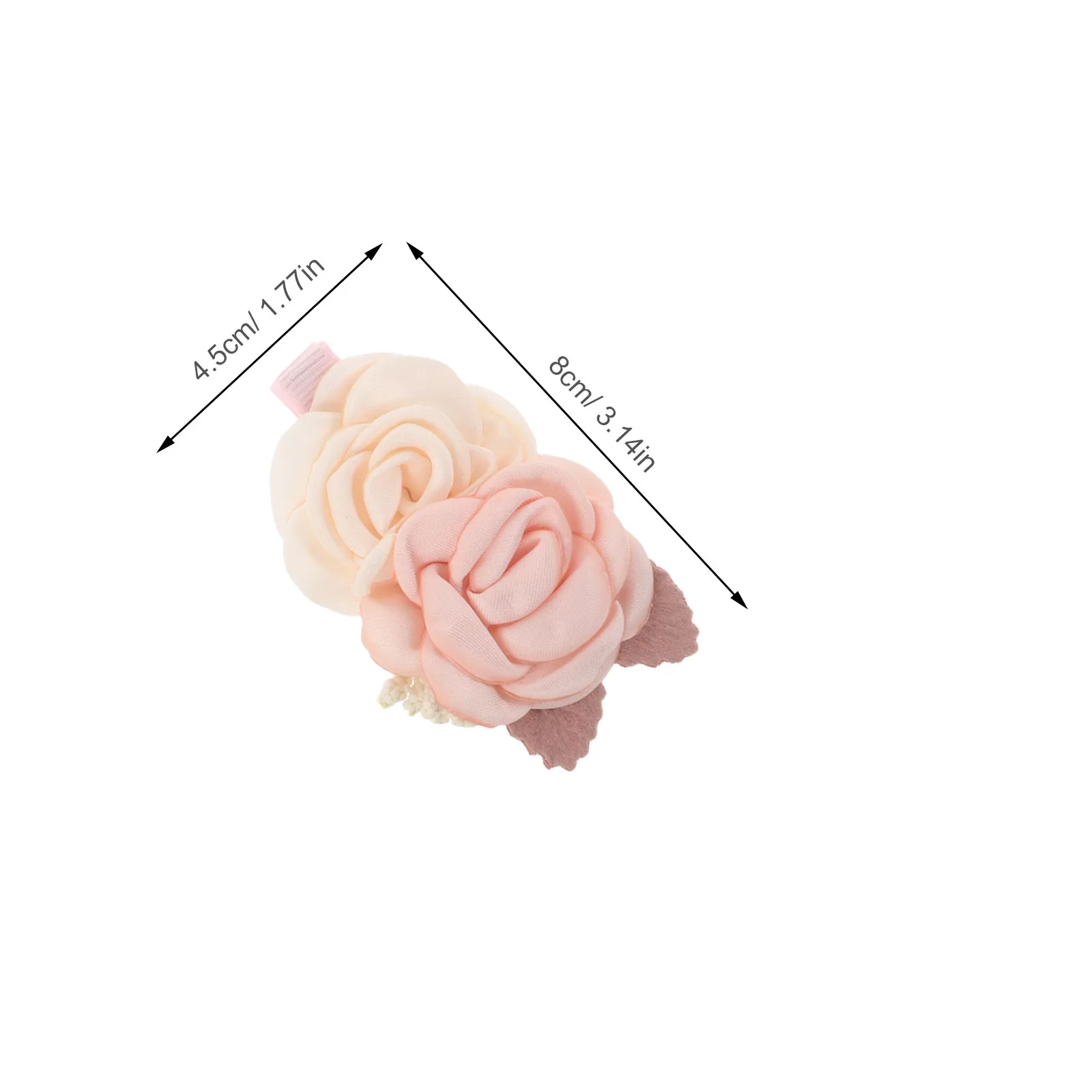 Floral Hair Clips for Girls 3 Piece Soft Pink Flower Barrettes Wedding Bridal Hair Accessories