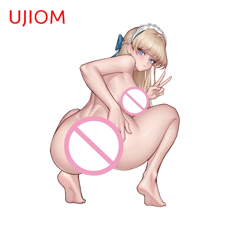 UJIOM NSFW أرشيف أزرق عاري Asuna Toki ملصقات سيارات رائعة مغرية Waifu رسومات تصميم شارات PVC لإكسسوارات الحمام #1