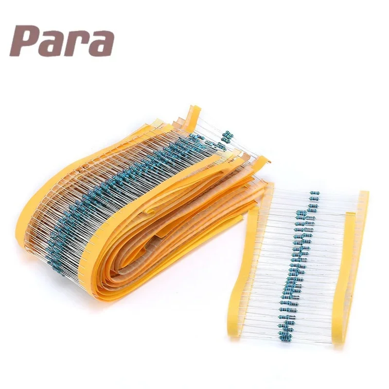 

1250pcs/set 1/4W 0.25W 1R-1M ohm 1% Metal Film Resistor 0.25W Resistance Assortment Kit Set 25 Kinds Each 50pcs