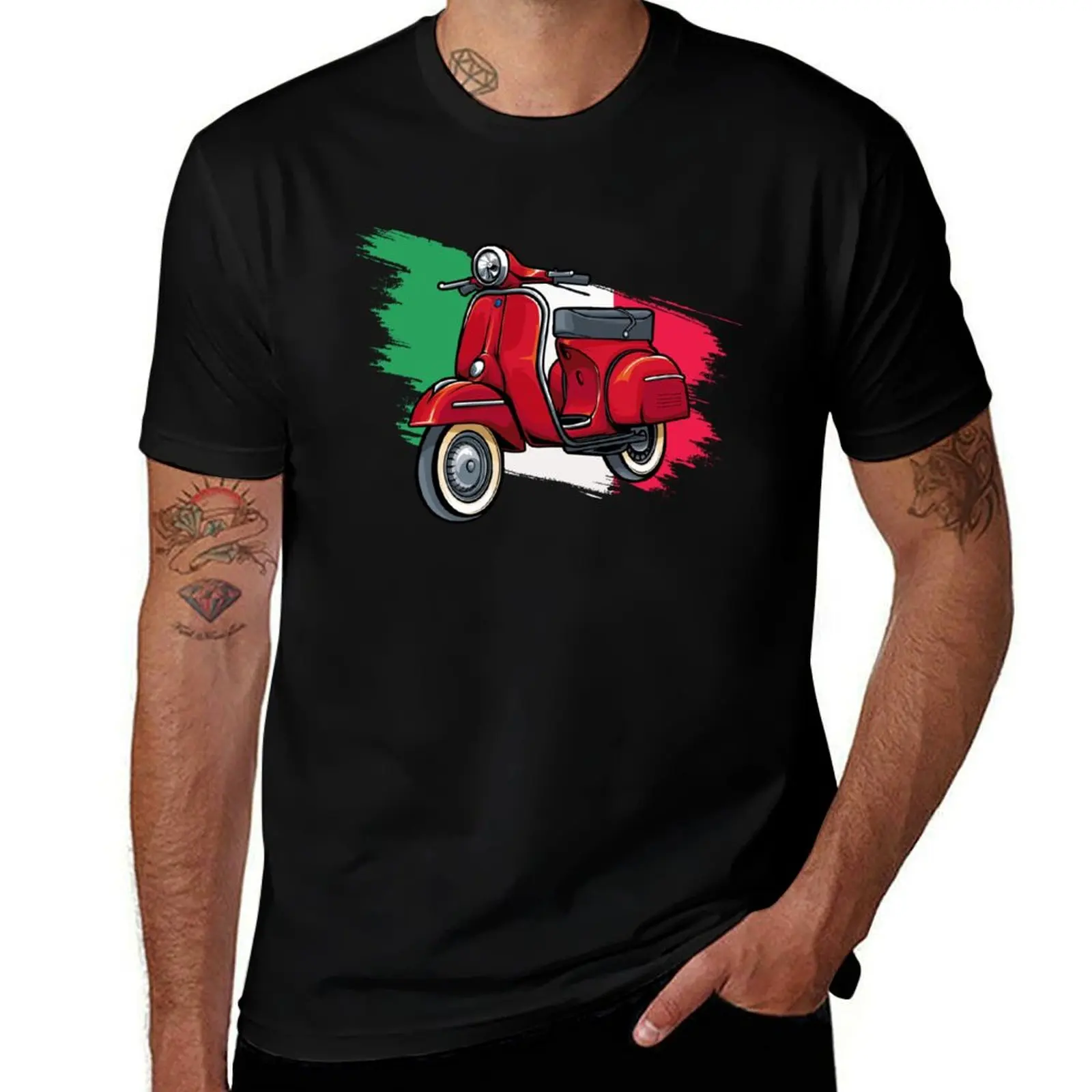 Italy Classic Scooter Moped Bike Retro Love Vintage T-Shirt graphics mens plain t shirts