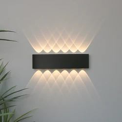 Luz LED de pared para exteriores, impermeable IP65, porche, jardín, lámpara de pared e interior, dormitorio, decoración de cabecera, lámpara de iluminación de aluminio