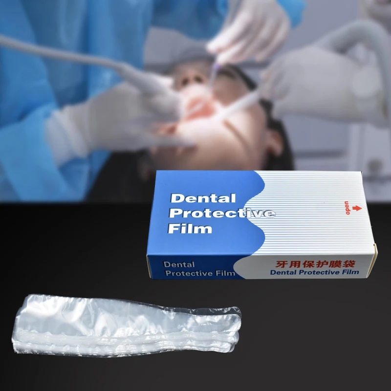 100Pcs Dental Materials Disposable Endoscope Film Dental Handle Sleeve Protective Film Isolation Protective Sleeve