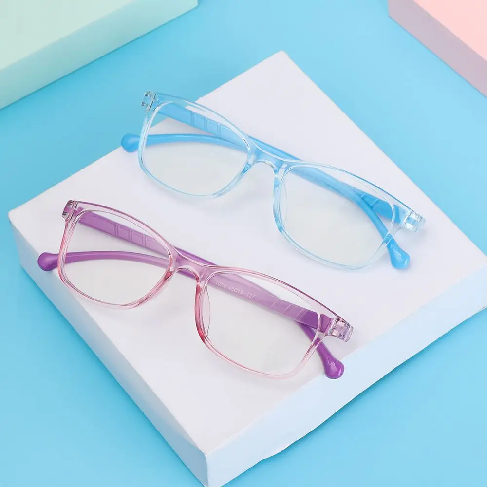 Square  Anti-blue Light Kids Glasses Children Boys Girls Portable Ultralight Computer Eyeglasses Transparent Optical Spectacles