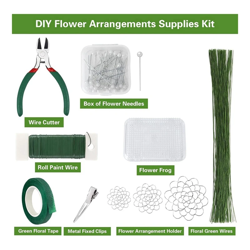 Flower Arrangement Supplies Kit For Beginners, Including Flower Arrangement Holder, Flower Needles For Floral Arranging