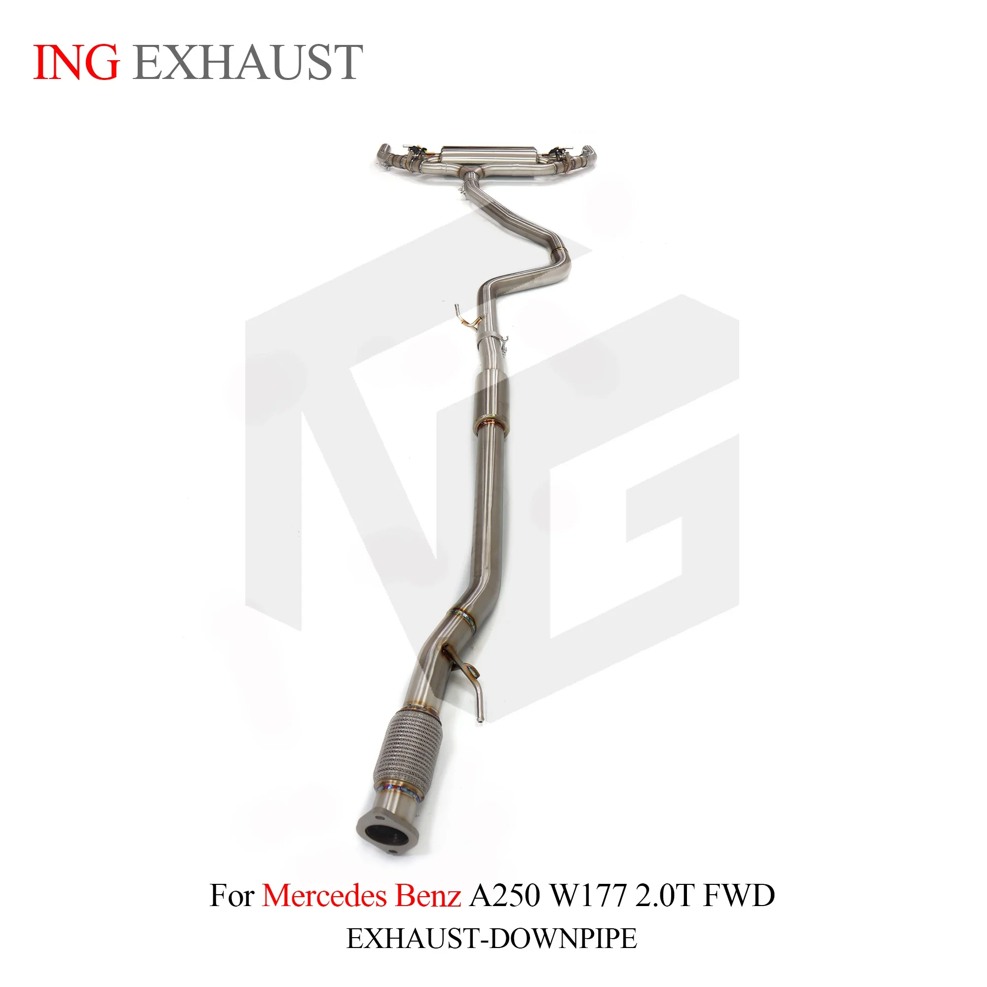 ING Exhaust System Catback With Muffler Valves for Mercedes Benz A250 W177 2.0T FWD SUS304 Auto Pipe Exhaust Parts CAR ACCESSORY