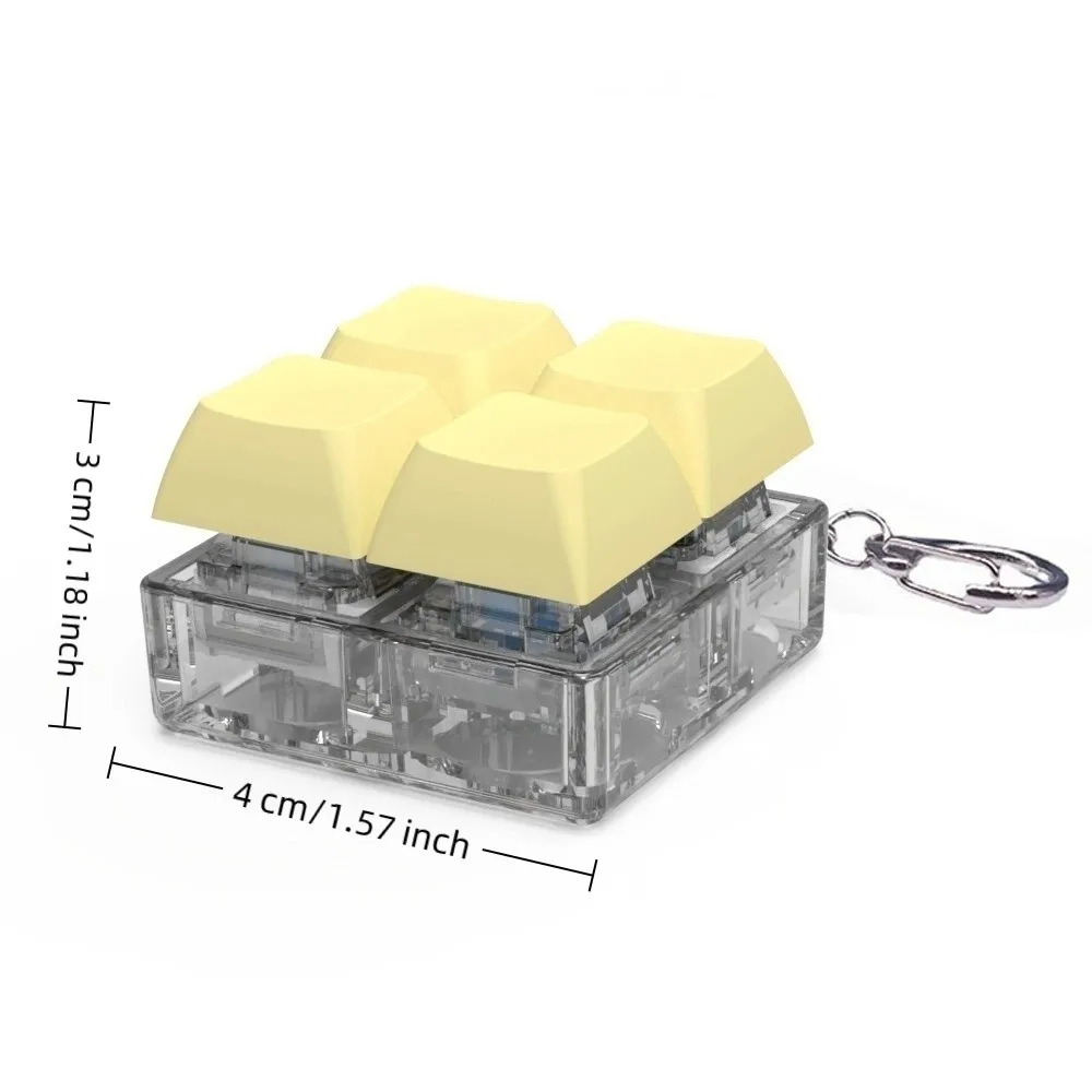 Tastiera multicolore fai da te Fidget Portachiavi Tasti Pulsante Keycap Clicker Giocattolo 4 tasti Sollievo dallo stress Tappo tastiera dito Adulto