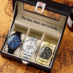 Fashion Men's Three Piece Watch Set Men's Multi-color Casual Sports Watch Men's Calendar Business Luxury Watch