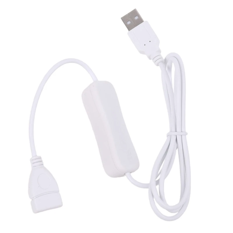 USB 2.0 Male to Female Extension Extender White Cable With ON OFF Cable 594A