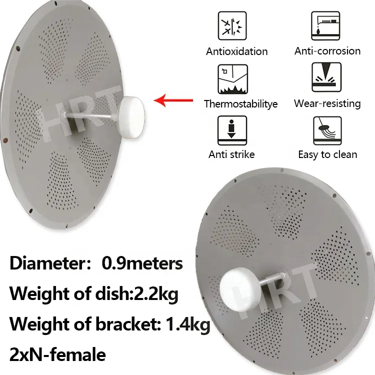 5G 700-4000MHz 33dbi x 2 outdoor MIMO parabolic satellite dish communication antenna