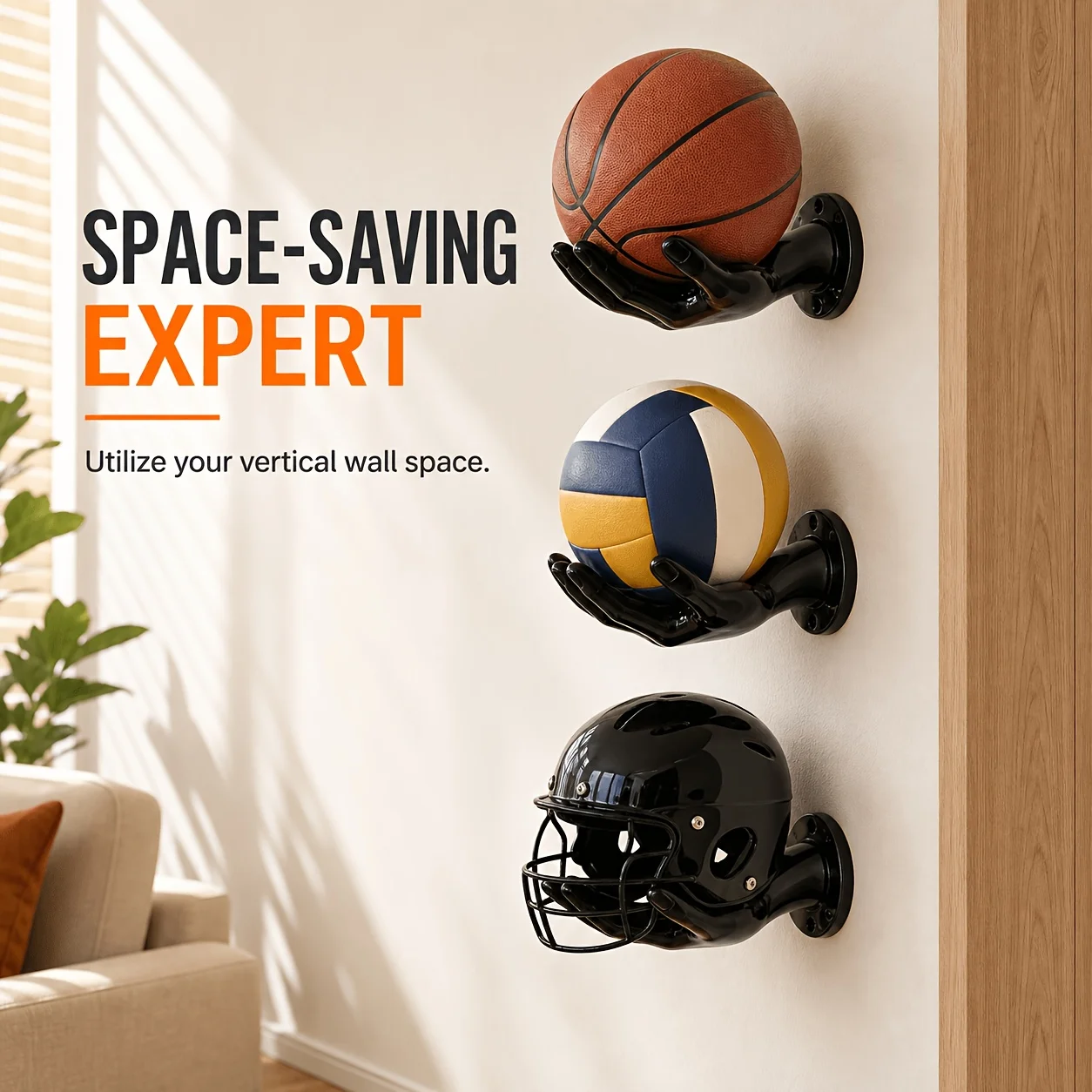 1pcs Creative and personalized basketball storage stand, cyberpunk mechanical arm ornament, wall decoration storage stand