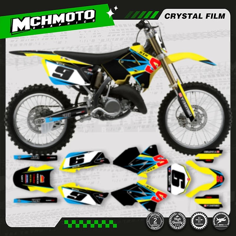 

MCHMFG для SUZUKI 2001 2002 2003 2004-2012 RM125-250 MOTO Custom Team мотоциклетная графика фоновая наклейка комплект 001
