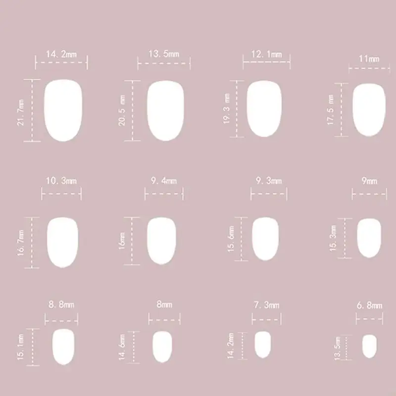 

G99E 24Pcs Short Almond Fake Press On Artificial False Gifts