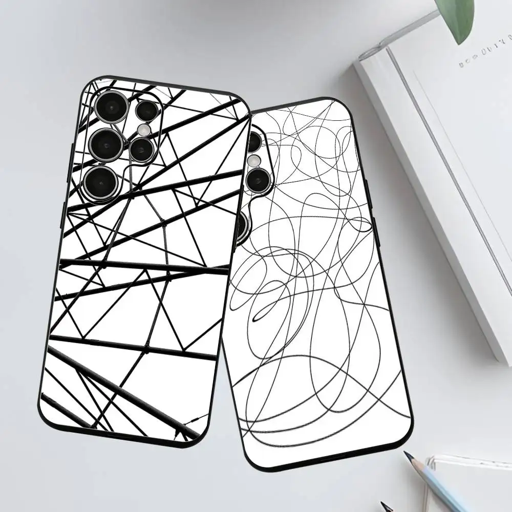 

Interlaced lines Silicone Case For Samsung Galaxy S 25,24,23,22,21,20 Plus Ultra 5G Lite Shockproof Cover