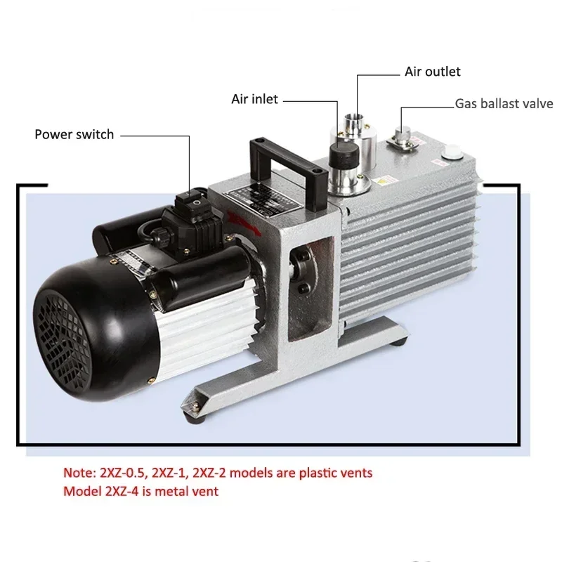 1400rpm rotary vane vacuum pump two-stage laboratory 2XZ series small pump widely used visual oil gauge vacuum pump 550W 220V Ho