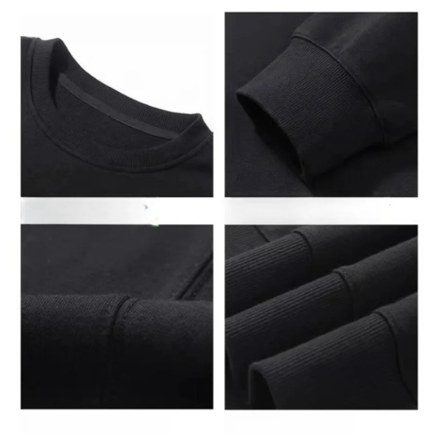 سويت شيرت قطني فضفاض للخريف برقبة دائرية للرجال من قطعة واحدة داخلية وخارجية مجموعة جميع المواسم