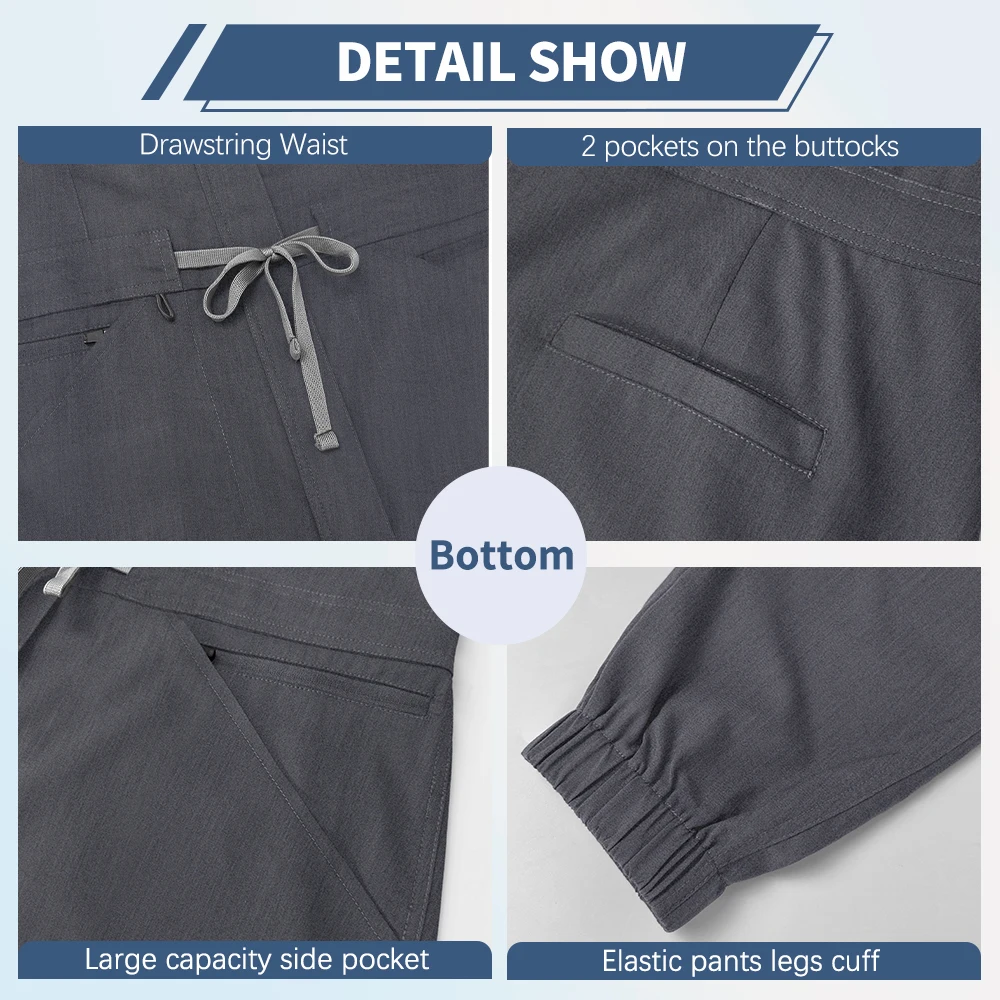 Combinaison de gommage médical pour femmes, body d'infirmière, salopette de poche, animalerie, vêtements d'allaitement, vêtements de travail pour salle d'opération, uniforme de travail de beauté