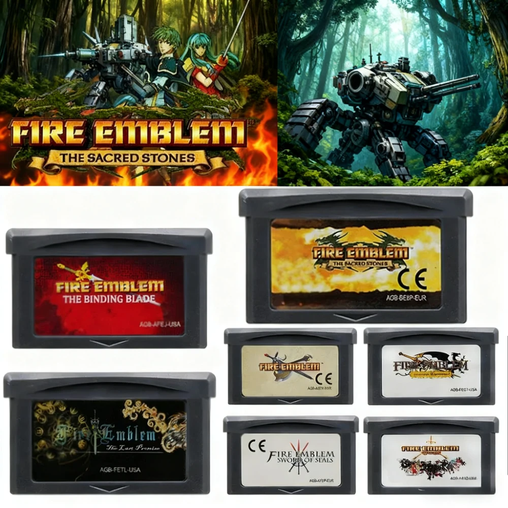 

GBA Game Fire Emblem Series Cartridge 32 Bit Video Game Console Card Sword of Seals Binding Blade The Sacred Stones for GBA/NDS