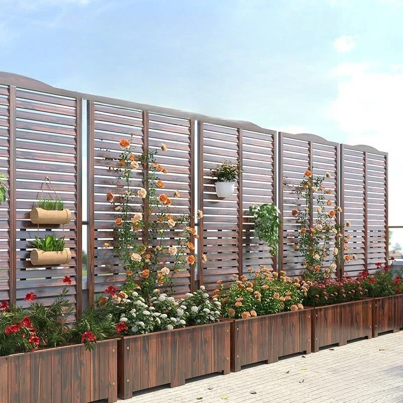Terrace Antiseptic Outdoor Venetian Screen Privacy Garden Fence Climbing Vine Frame Courtyard