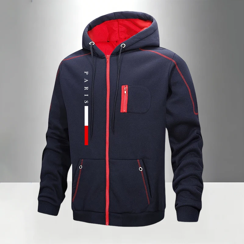 Herbst-Winter Herren-Hoodies Mantel Bedruckte Lässige Reißverschluss-Sweatshirts Outdoor-Sport Jogging-Jacke Kleidung Mode Streetwear – Detail 4
