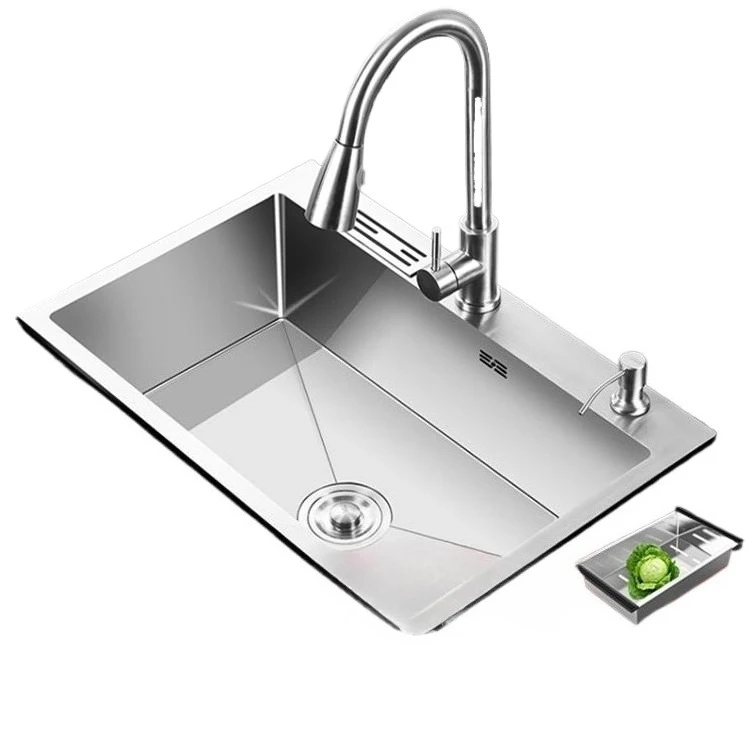 

304 Stainless Steel Hand-brushed Thickened Kitchen Sink, Household Vegetable Wash Basin, Under-counter Basin
