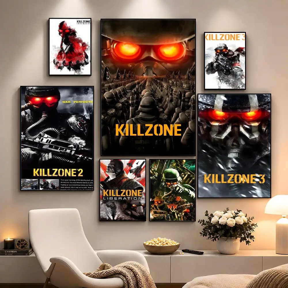 Video Game K-killzone H-Helghast Sci-Fi Poster Peel And Stick Wall Art PP Waterproof HD Bedroom Living Room Home Decor Gift
