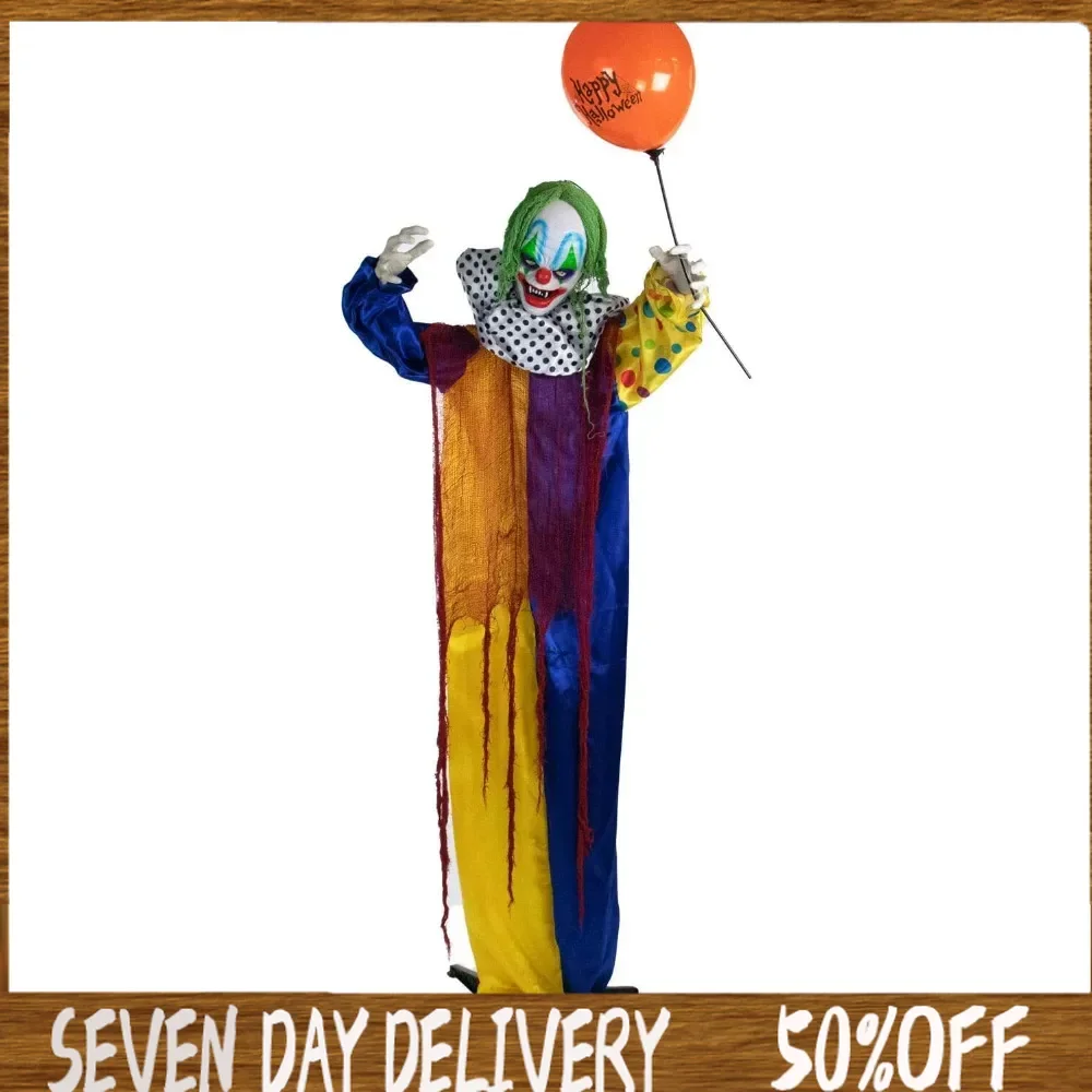 

Halloween Outdoor Decorations Accessories 67" Multicolor Standing Clown Clown Halloween Props Plastic Seasonal TOUCH ACTIVATED