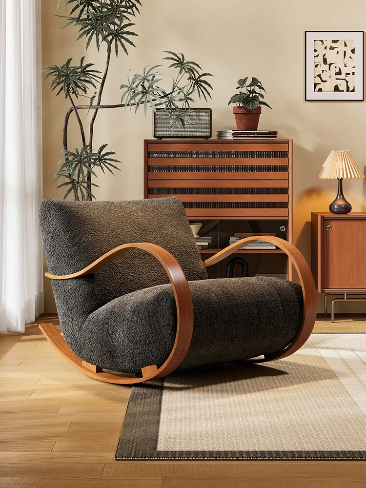

Medieval single sofa chair bedroom living room home single chair leisure sofa designer creative rocking chair