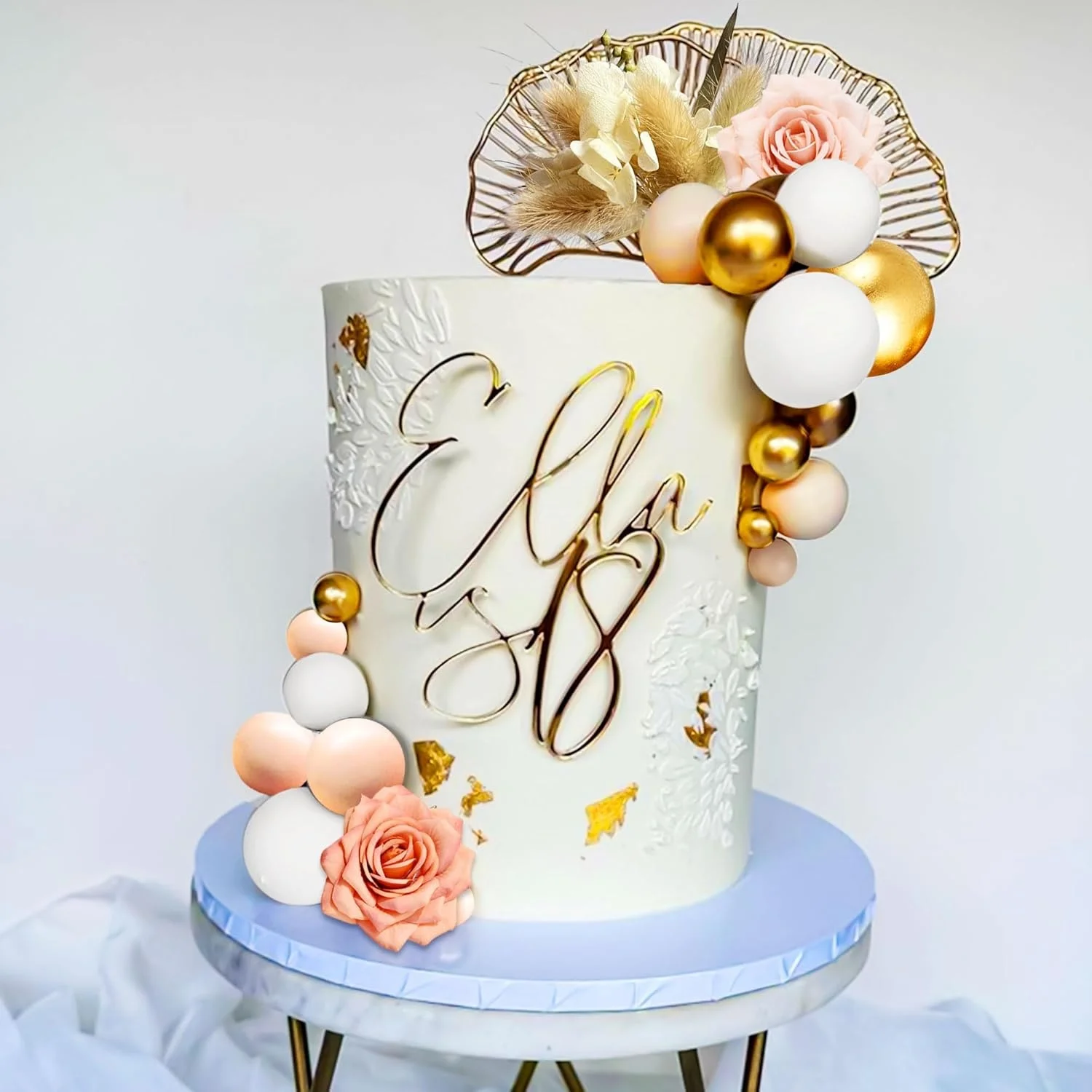 Natürlicher Weißer Boho Cake Topper Boho Kuchen-Dekorationen Blumen-Kuchendekoration Floraler Cake Topper für Babyparty Hochzeit