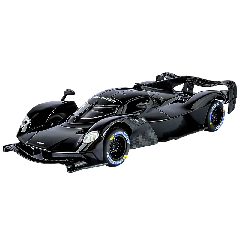 1:24 Valkyrie Alloy Hypercar Model Pull Back Light Sound Simulation Toy Room Collectible Gift for Boys