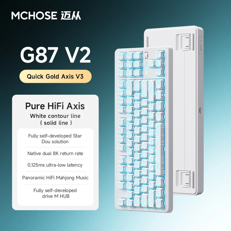 MCHOSE G87 V2 Mechanical Keyboard 87 Keys Layout Dual 8K Low Delay Wireless Keyboard Customize PC Esports Laptop Gaming Keyboard