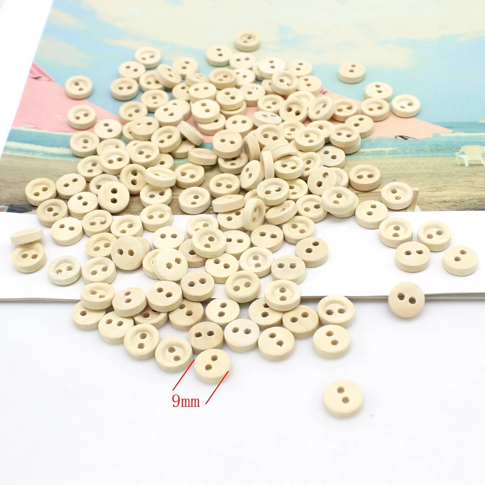 100 or 200pcs/ pack Round Wood Buttons Clothing Crafts Accessories Gift Card DIY Handmade Sewing Scrapbooking Accessories