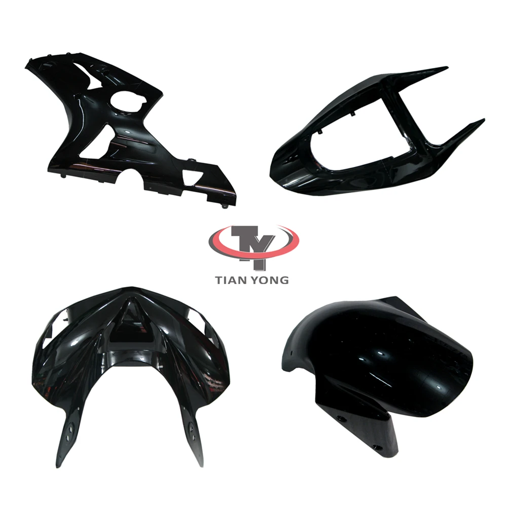 Injection Bright black Motorcycle For ZX6R 2003 2004 ZX 6R 636 Bodywork Fairing Pack left right tail behind Side panel