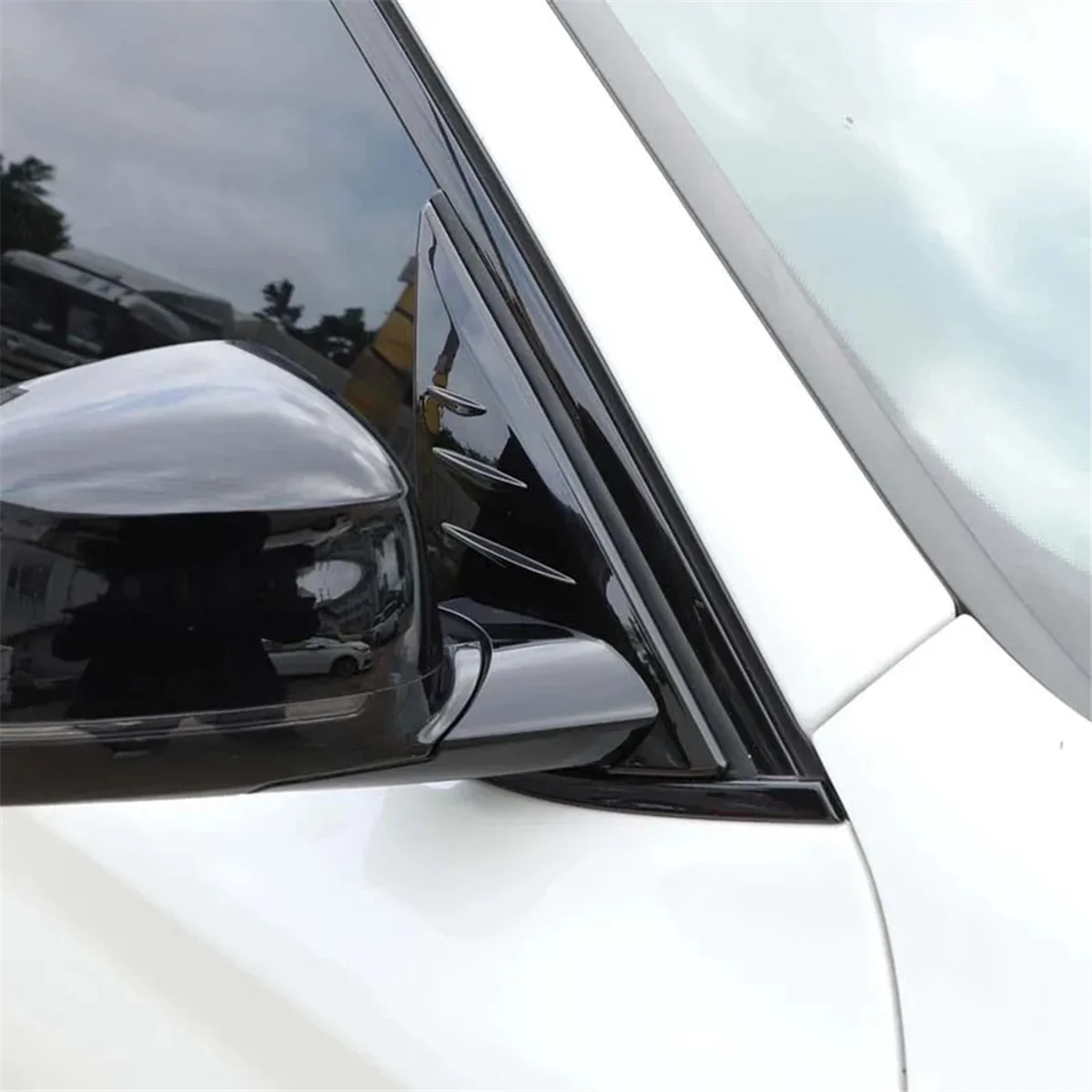 Aksesori Trim penutup segitiga Spoiler jendela samping kaca spion mobil untuk BMW X3 G01 2018-2022-terang