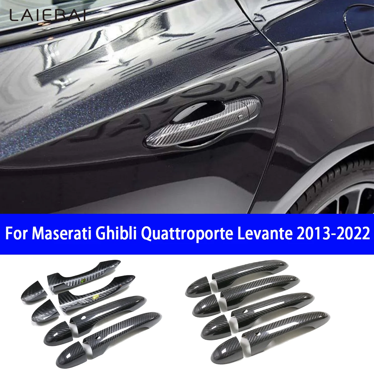 

Suitable for Maserati Ghibli President Levante Dry Carbon Fiber Door Handle Adhesive Installation