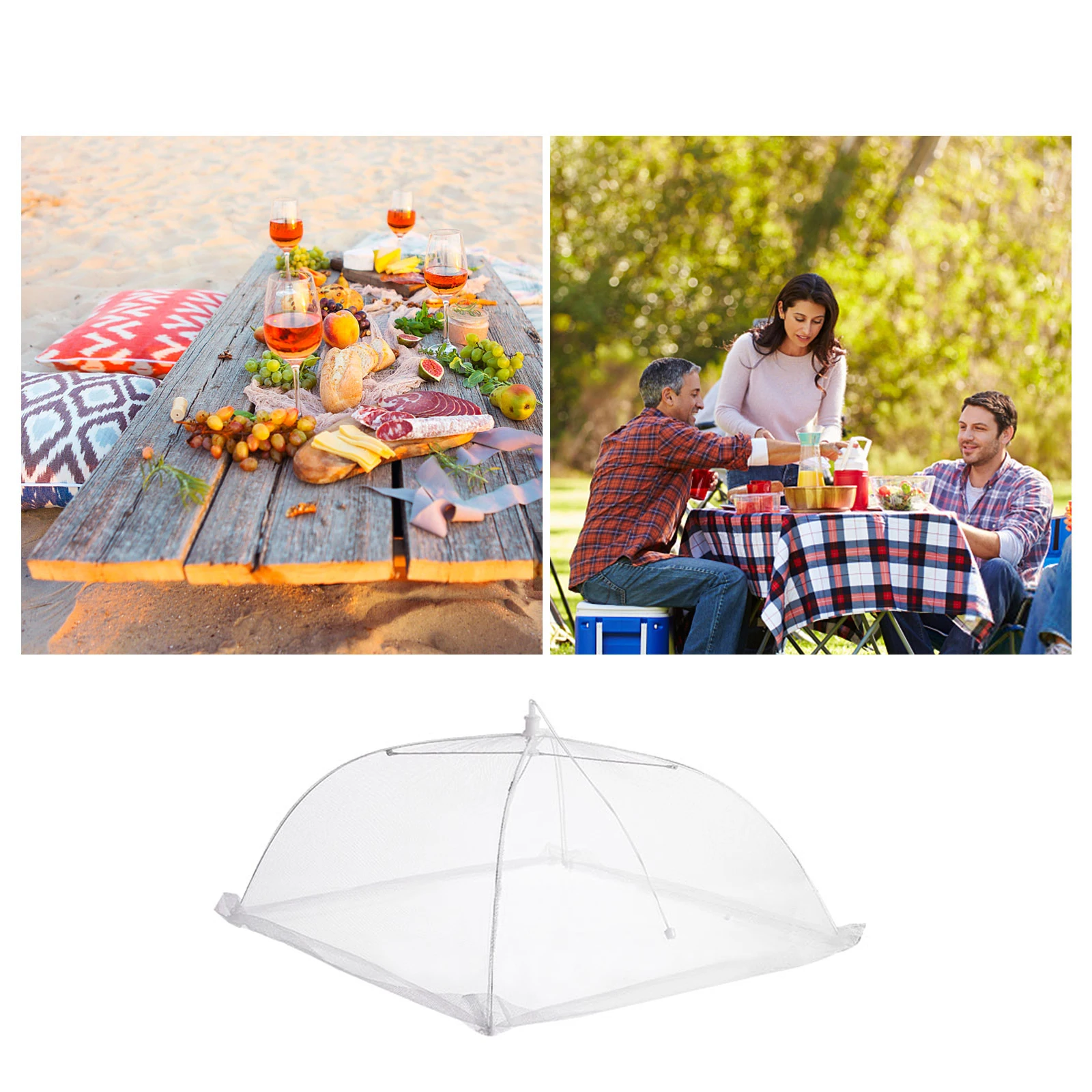 

6pcs Food Cover Mesh Protective Gauze Tent Square Dish Folding Child Covers Dust proof Meals Kitchen Restaurant