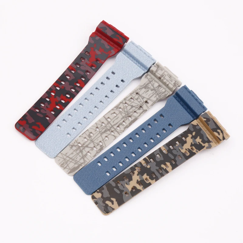 Strap accessories for GA110 120 140 100 GAX100 GD100 denim crack camouflage strap Watch  case pin buckle 16mm unisex