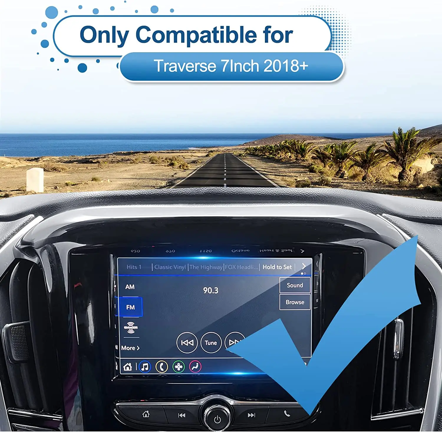 For Chevrolet Traverse 2018 2019 2020 2021 2022 2023 7INCH CAR lcd Navigation Tempered glass Touch Screen Protective film