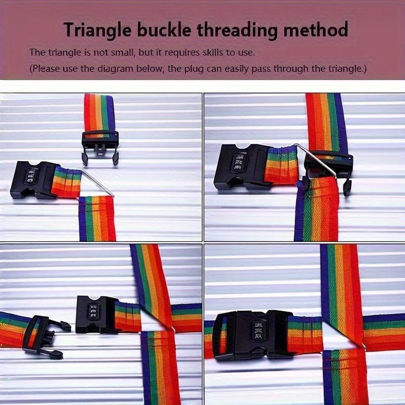 Cartoon Luggage Strap with Combination Lock, Security Tie Down Belt for Suitcase Travel, 1-Pack