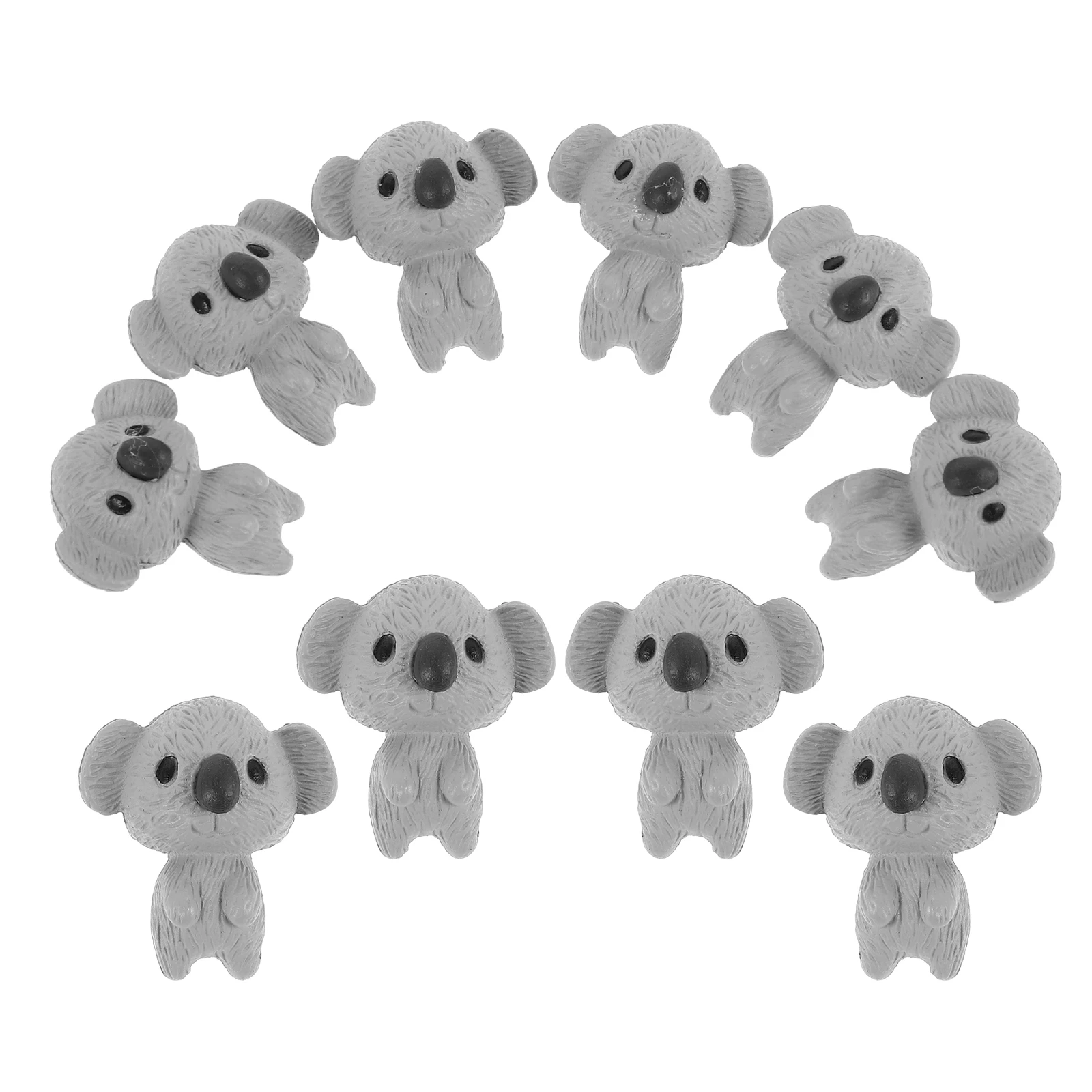 

10pcs Cute Mini Koala Bear Resin Keychain Attachments Portable Miniature Animal Sculptures For Home Garden Micro Landscape Decor