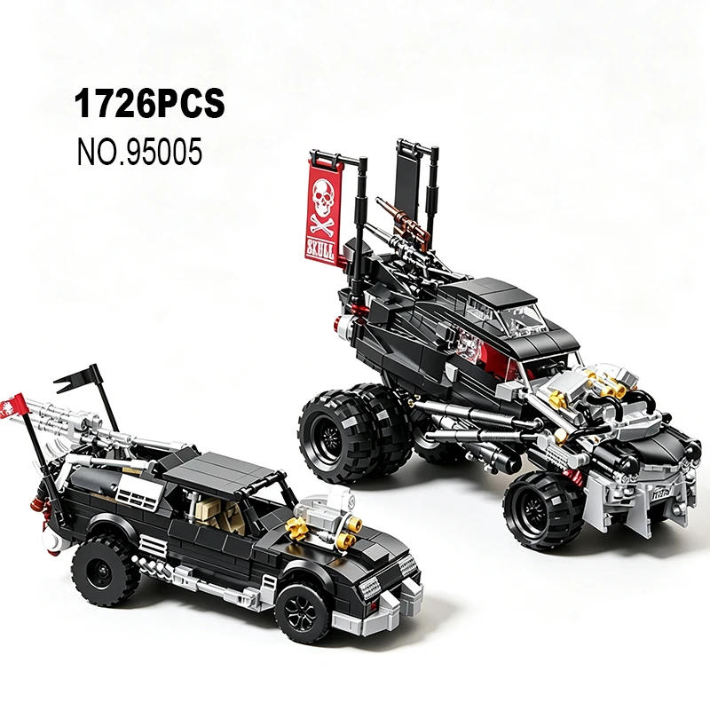 Post-Apocalyptic Desert Wasteland Vehicle Building Blocks Set, MOC Off-Road Armored Car Construction Toy, STEM Bricks Model Gift