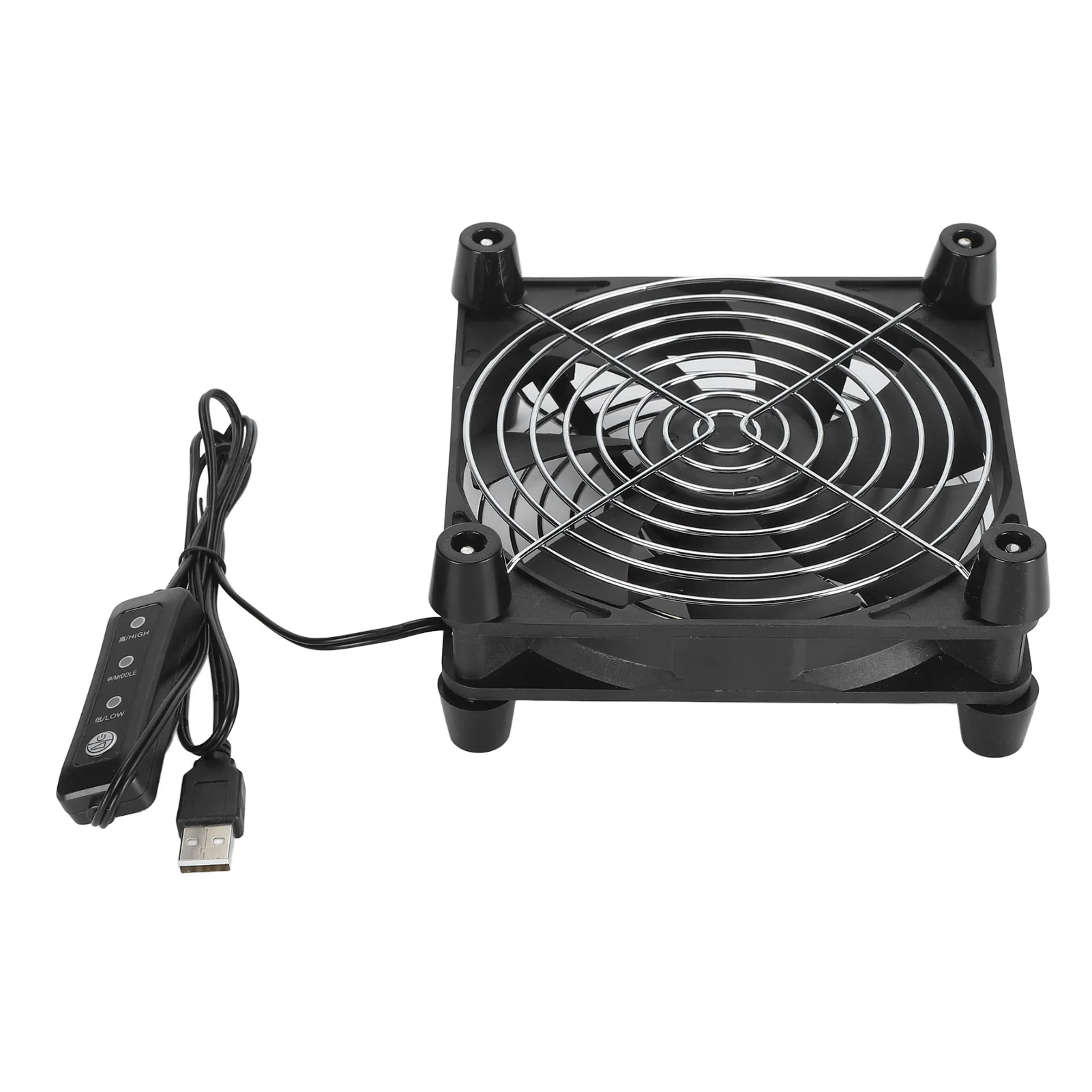 140mm Computer Case Fan 3 Speed 5V USB Powered 2800RPM Portable Computer Case Cooling Fan for Tablet TV Receiver Router DVR