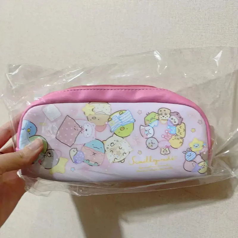 Cute Sumikko Gurashi Pencil Case for Girls Boys Kids School PU Leather Kawaii Pencil Pouch Organizer Pen Bag