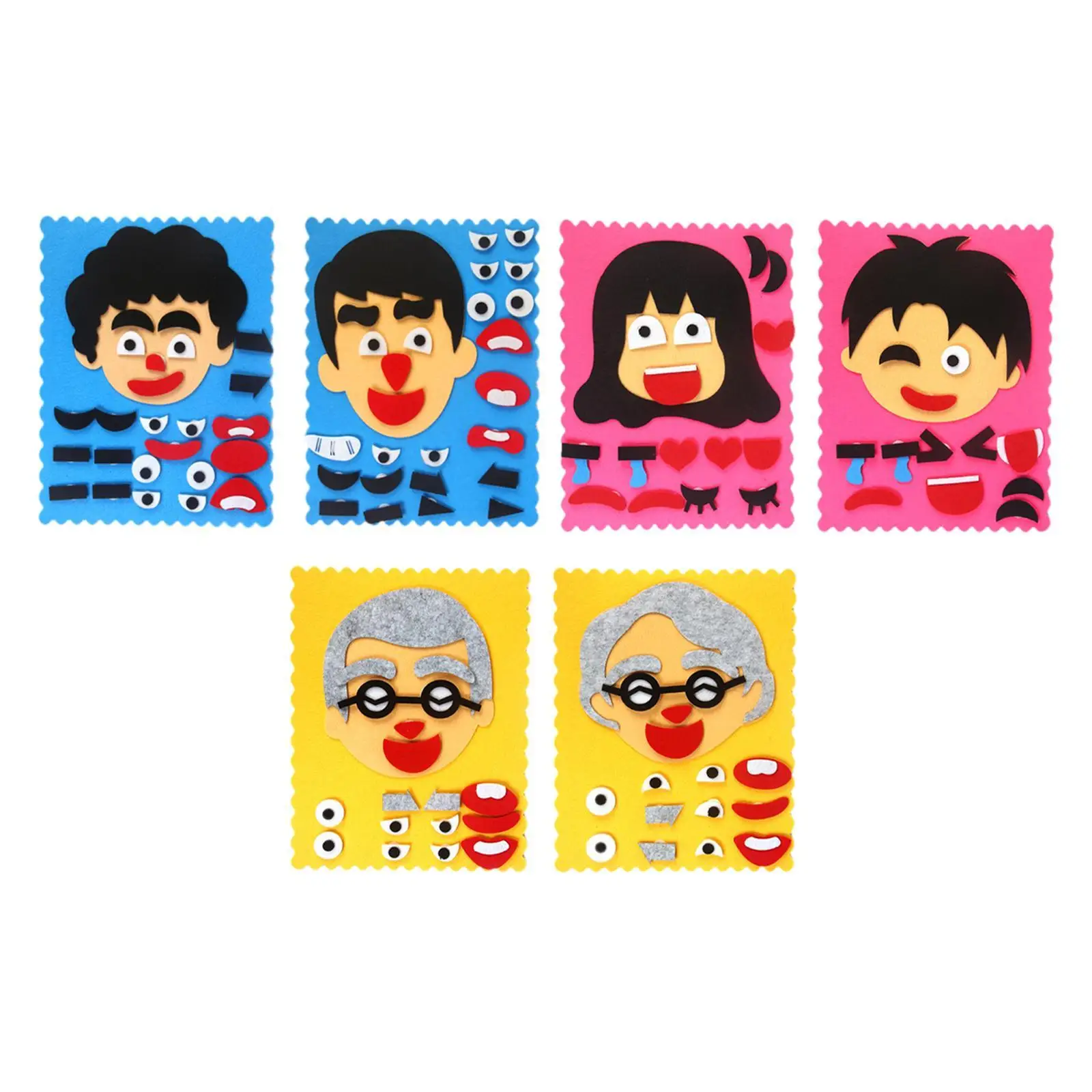 DIY Face เปลี่ยนปริศนาของเล่น,ของเล่นการเรียนรู้ทางอารมณ์ทางสังคม,Creative,Facial Expressions ปริศนาของเล่นสําหรับเด็กผู้หญิงเด็ก