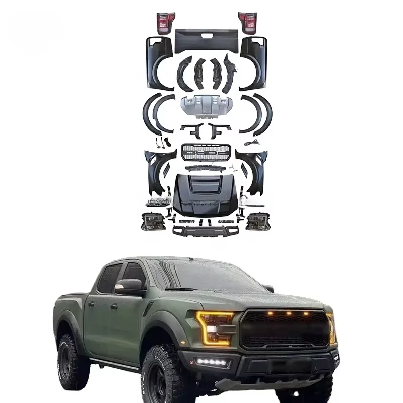 Alt Auf Neues Karosseriekit Für Ford Ranger T6 T7 T8 Aufrüstung F150 Raptor Karosseriekit F150 Auto-Stoßstangen Scheinwerfer