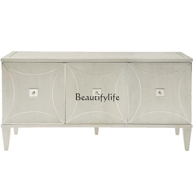 

*American-Style Modern Light Luxury Oak Three-Door Sideboard Cabinet Furniture So Easy So Beauty Tea Cabinet