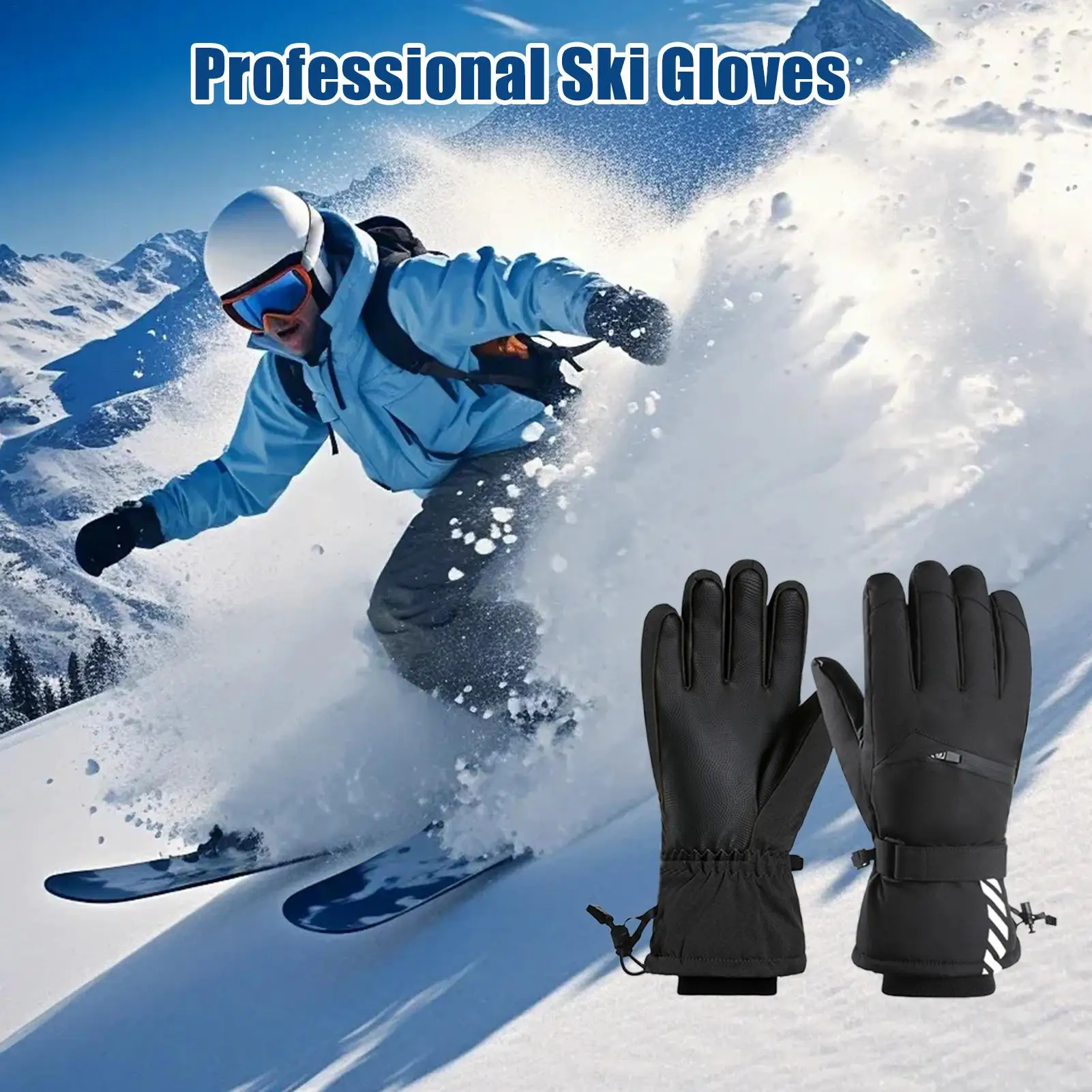 قفازات الثلج للرجال قفازات الصيد الدافئة لمس مقاوم للماء قفازات مقاومة للرياح للطقس القصوى الشتاء العمل في الهواء الطلق الجري